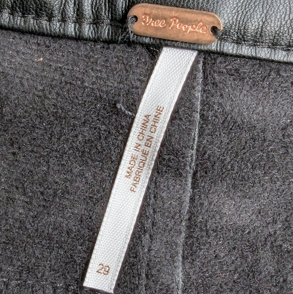 Free People Vegan Leather High Waisted Seamed Skinny Pant Black Women's Sz 29 - Picture 10 of 13